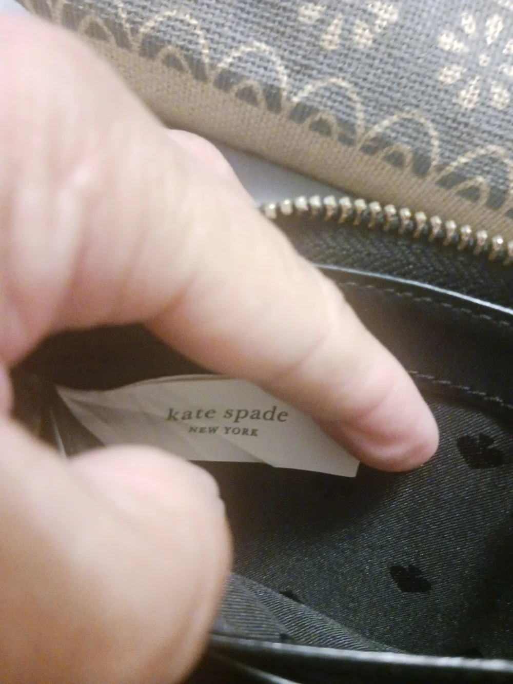 kate spade black pebbled leather zip wallet multiple pockets